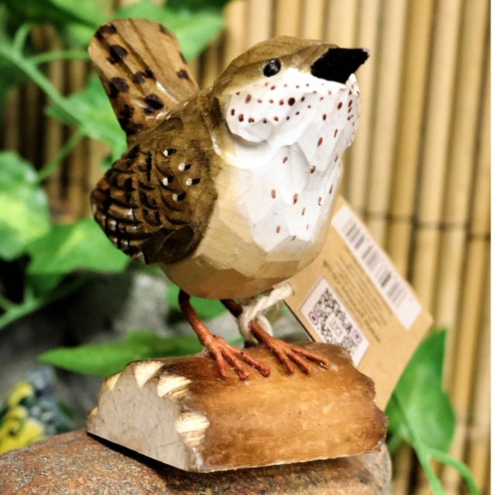 Primus 12cm RSPB Hand Crafted Wooden Wren 2 Primus 12cm RSPB Hand Crafted Wooden Wren - Image 2