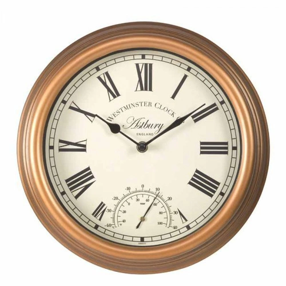 Outside In 12" Astbury Wall Clock & Thermometer 1 Outside In 12" Astbury Wall Clock & Thermometer