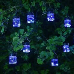 Smart Solar 10 Firefly LED Opal Jar String Lights -Outdoor Gardening Shop 5050642067638 3