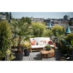 Elho 30cm Living Black Greenville Round Planter -Outdoor Gardening Shop 8711904332358 5