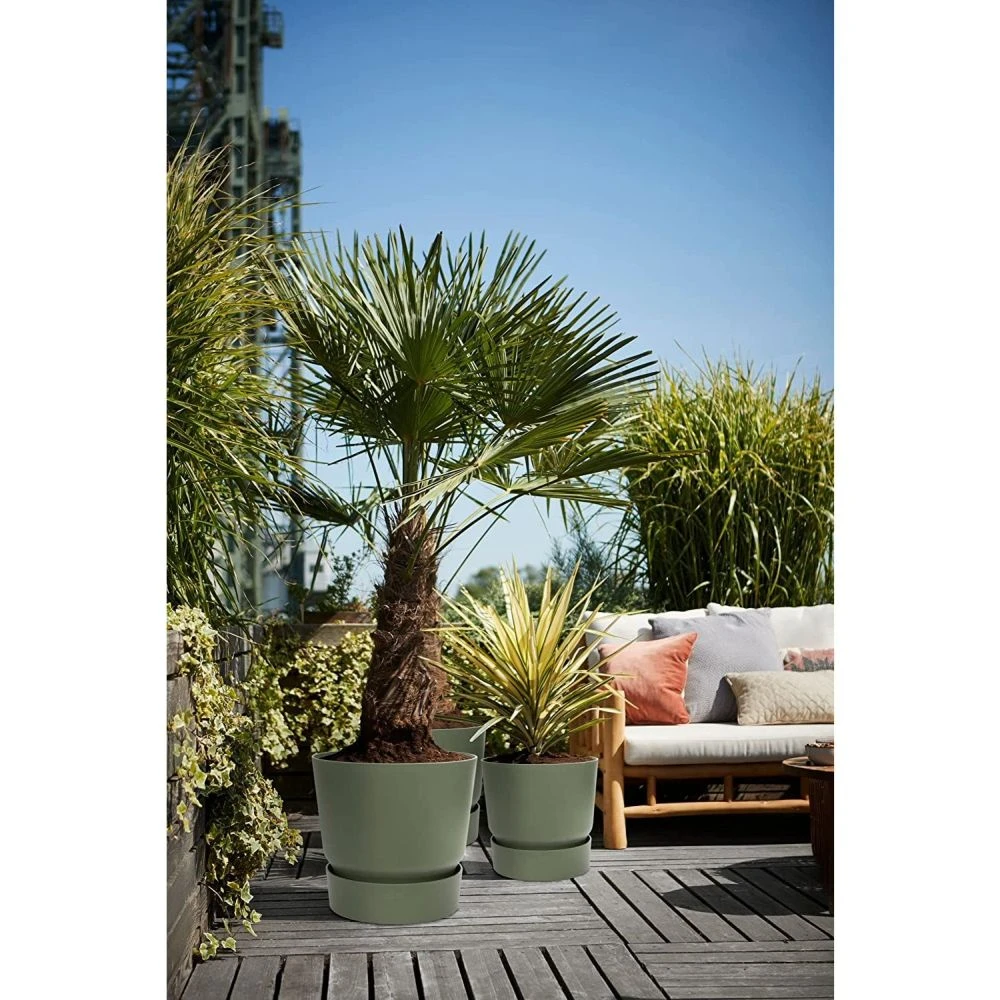 Elho 25cm Leaf Green Greenville Round Planter 4 Elho 25cm Leaf Green Greenville Round Planter - Image 4