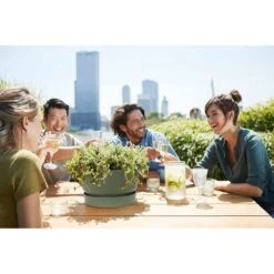 Elho 33cm Leaf Green Greenville Bowl Planter 9 Elho 33cm Leaf Green Greenville Bowl Planter -Outdoor Gardening Shop 8711904332464 5