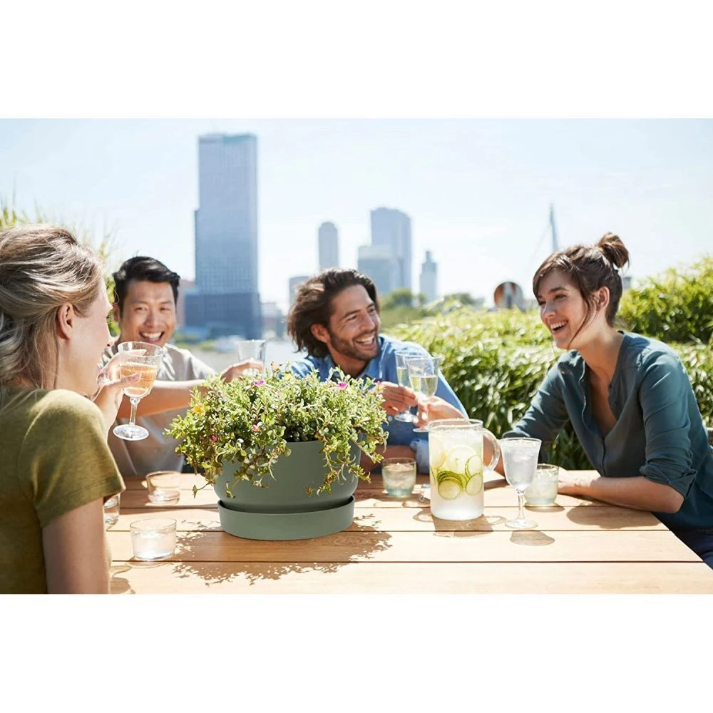 Elho 33cm Leaf Green Greenville Bowl Planter 5 Elho 33cm Leaf Green Greenville Bowl Planter - Image 5